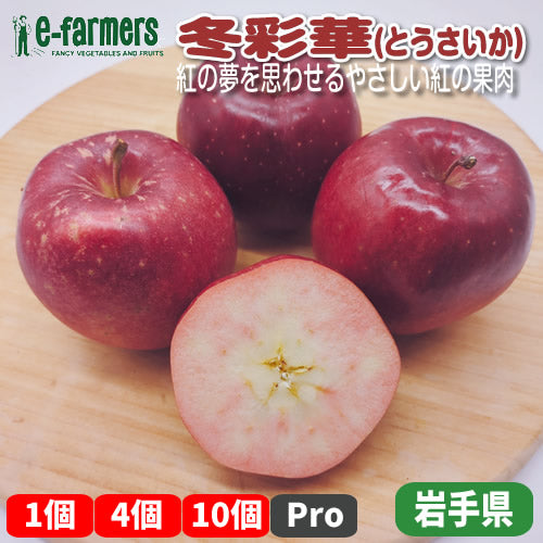 冬彩華(とうさいか) | 切った瞬間淡く美しいピンク色が映える甘酸バランスりんご　岩手県産